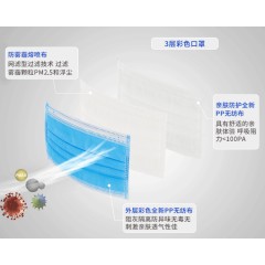 保护康口罩一次性三层防护成人女男薄款夏季黑色单独立包装