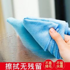 (5条装)擦玻璃清洁布鱼鳞格抹布吸水不掉毛无痕水印毛巾擦玻璃镜子神器