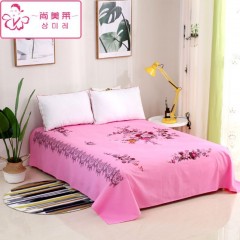 年代印花老人床单合格品黄色老式老粗布植物花卉全棉床品床单双人床