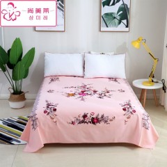 年代印花老人床单合格品黄色老式老粗布植物花卉全棉床品床单双人床