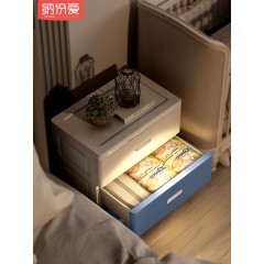 床头加厚抽屉式收纳柜创意婴儿童衣柜玩具储物柜子多层夹缝置物架