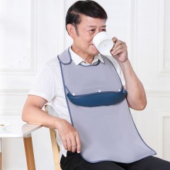 围兜围嘴饭兜口水兜硅胶老人成人防水围裙大号吃饭用的免洗神器