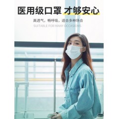 口罩夏季薄款医用口罩官方正品旗舰店一次性医疗口罩三层正规正品