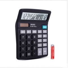 得力837计算器办公用会计专用太阳能带语音财务小号便携双电源商用计算机器按键文具办公用品