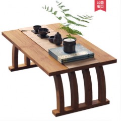 中式飘窗小茶几榻榻米简约窗台阳台楠竹茶桌矮桌地毯小型桌子坐地