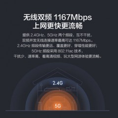 小米路由器4A 百兆端口千兆速率1200M无线路由器wifi家用高速穿墙 大功率 宿舍学生寝室中小户型