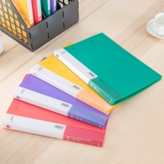 得力文件夹资料册a4插页办公室桌面资料盒档案盒整理夹办公用品彩色资料夹大容量收纳单双夹文具资料册