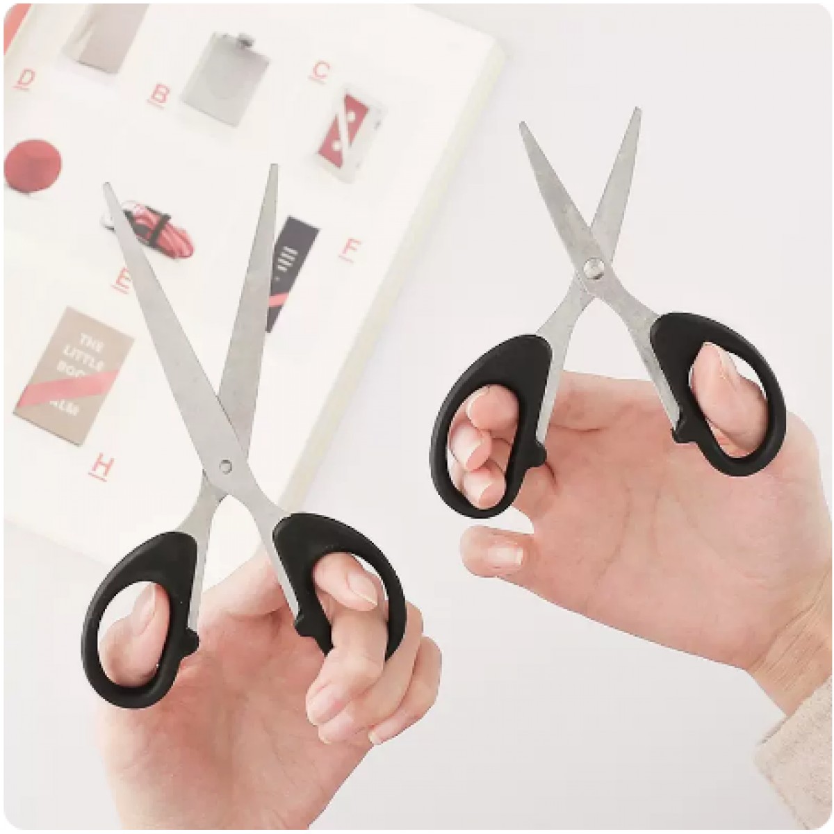 文具剪刀办公剪纸刀不锈钢黑色