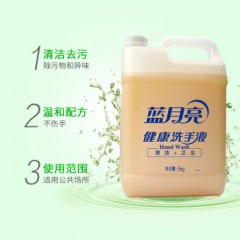 100001蓝月亮 健康洗手液大桶装5kg/桶  清洁去污 配方温和 家庭酒店餐厅可用 车间公共场所清洁 大桶补充装