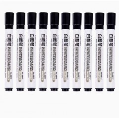 得力可擦除可水洗水性粗头白板笔办公用品10支