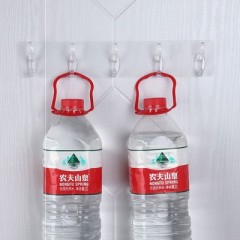 挂钩粘钩透明强力免打孔无痕衣架粘胶356一连排勾子