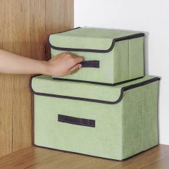 两件套无纺布收纳箱可折叠收纳盒衣服储物箱布艺储物盒整理箱