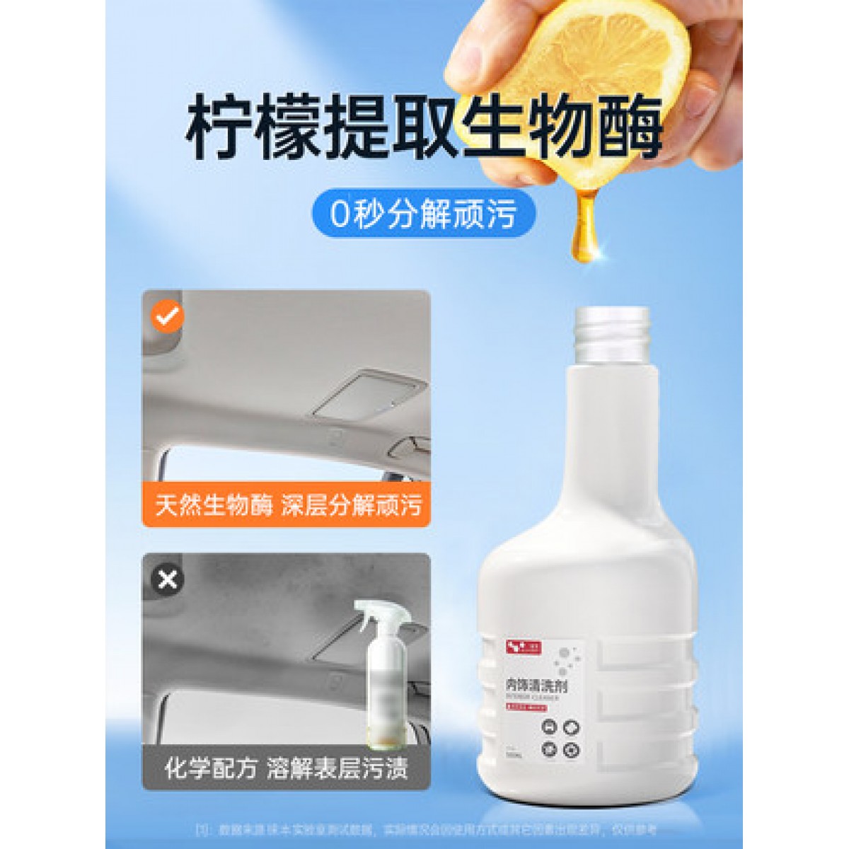 500ml徕本汽车内饰清洗剂翻新洗车液泡沫清洁神器真皮座椅顶棚去污免洗