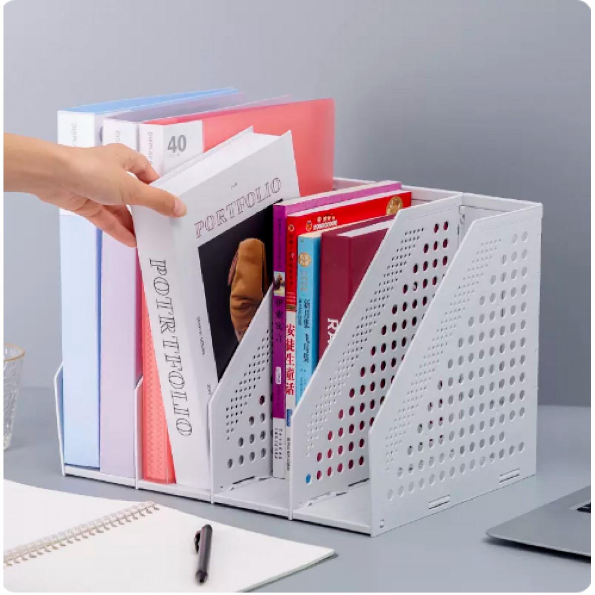 贝尔漫可伸缩书立文件架四联10个装