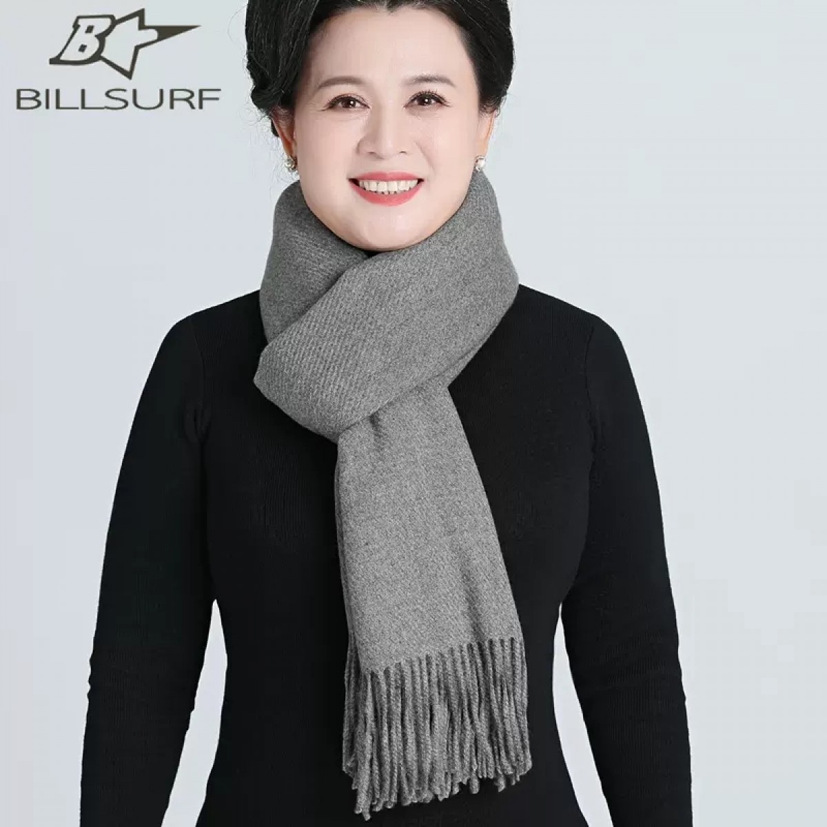 仿羊绒围巾灰色/条