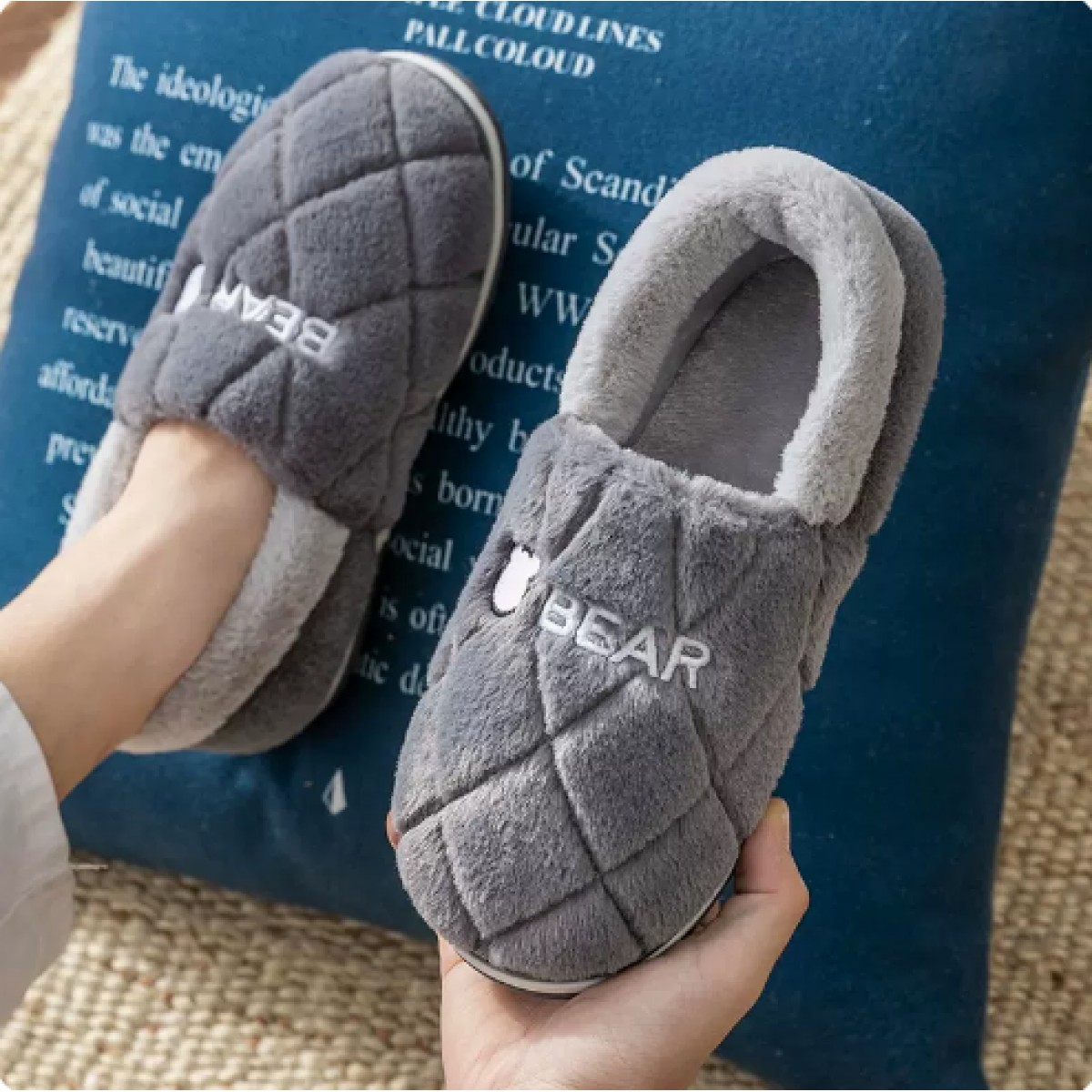 棉拖鞋冬季包跟防滑