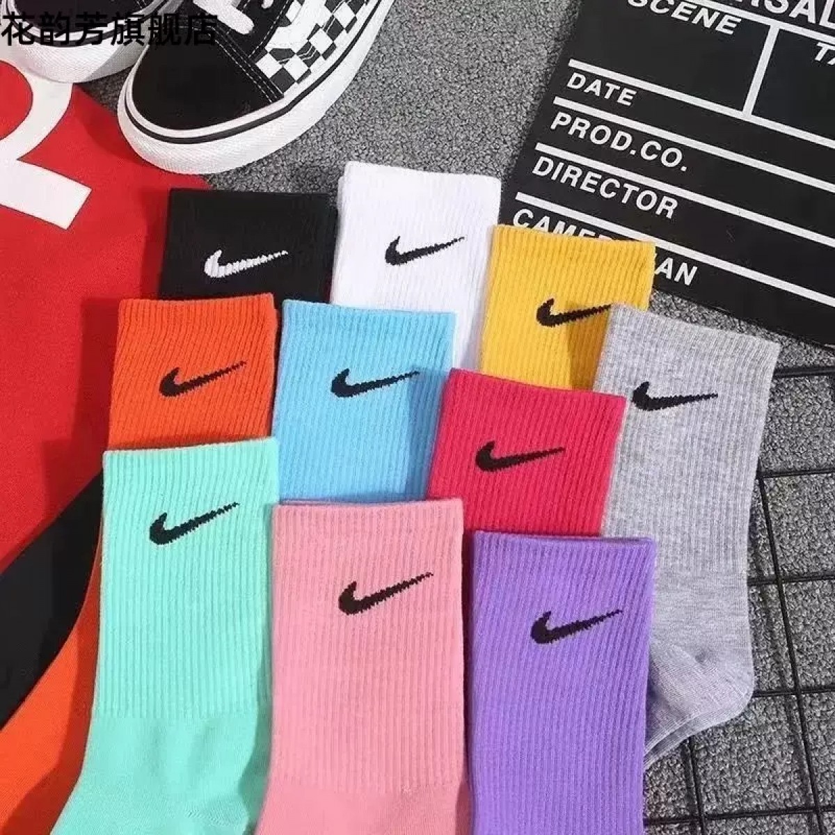 中筒勾勾棉袜5双【颜色随机】