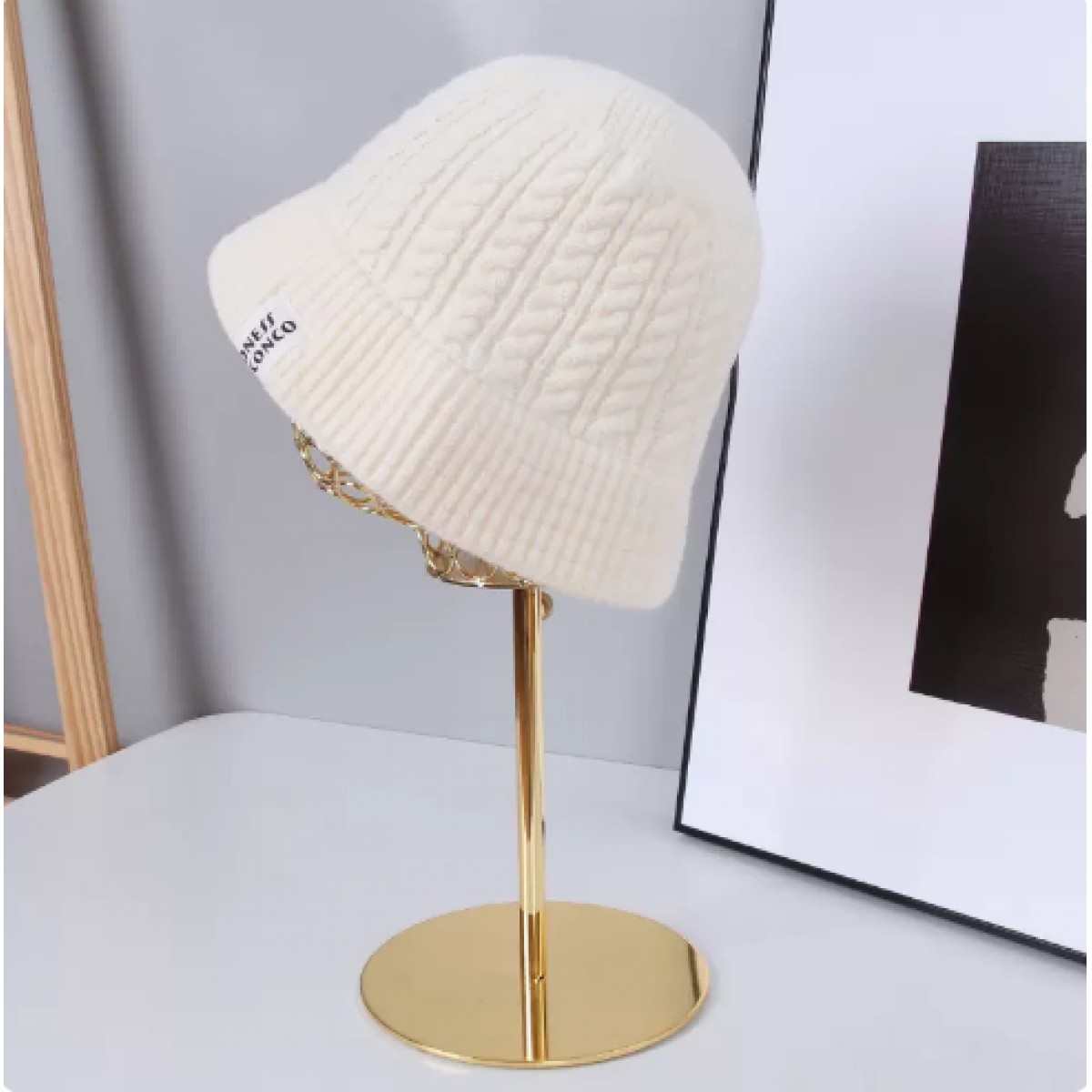 针织渔夫帽子女秋冬