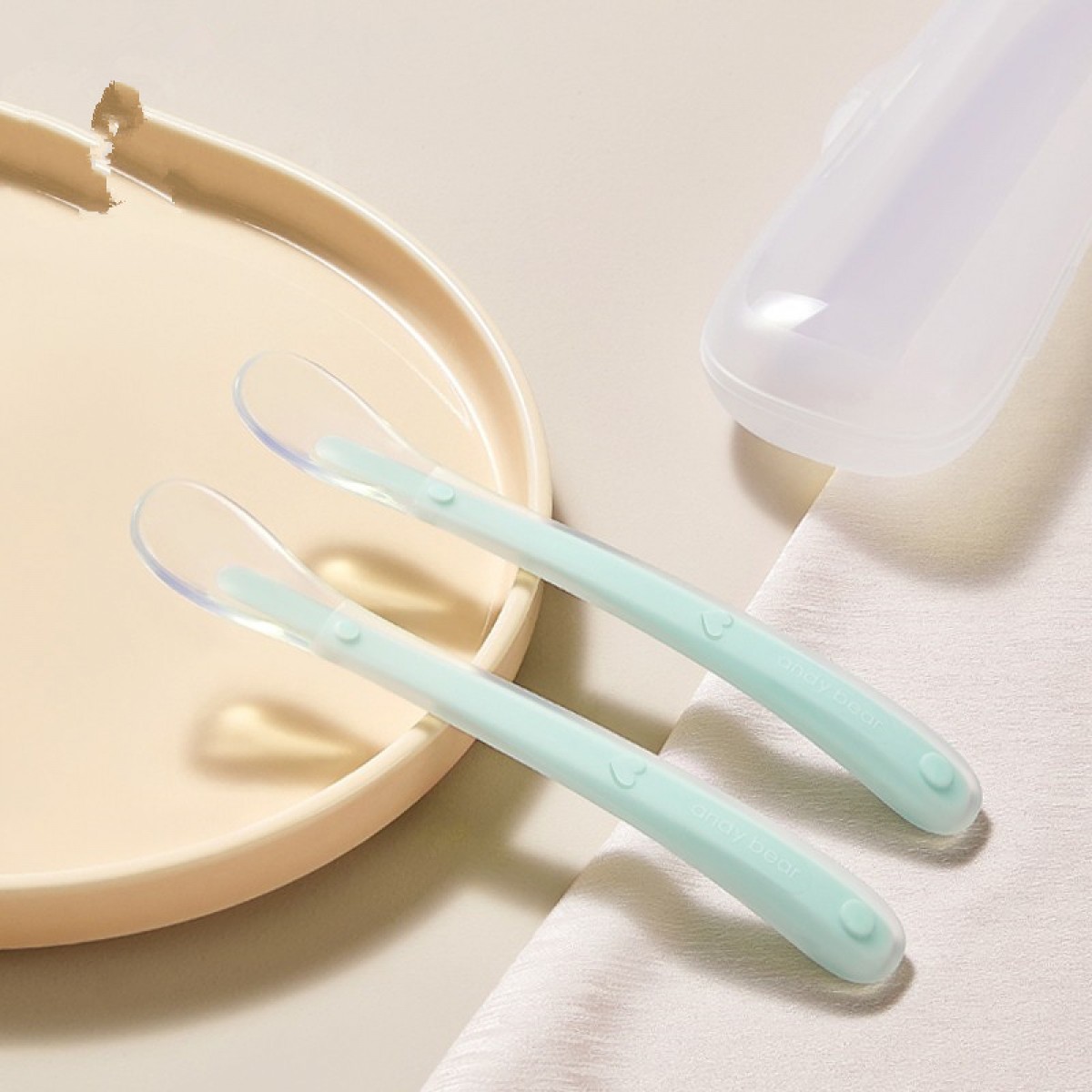 老人辅食硅胶软勺子 两只装