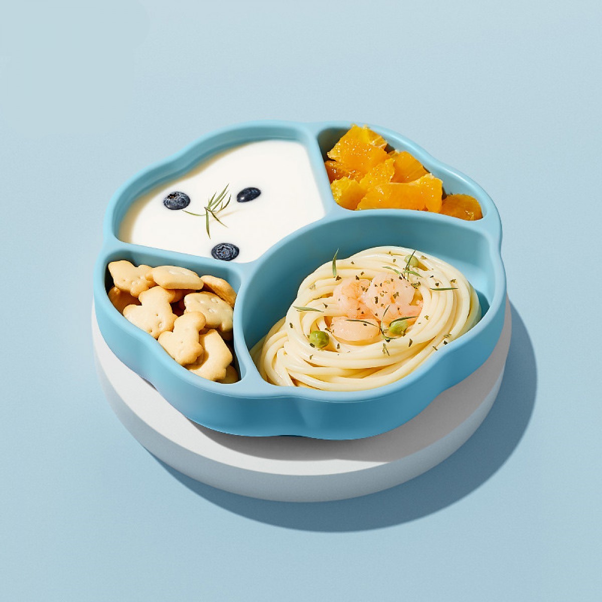 老人专用一体式分格硅胶餐盘 主图款