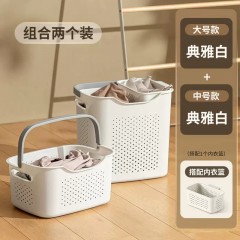 脏衣篮典雅白（中号+大号+一个内衣篮）