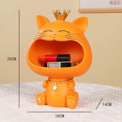 招财猫收纳摆件橙色
