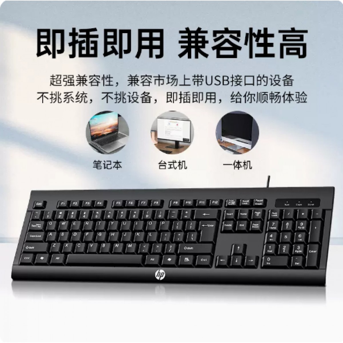 HP/惠普 KM100有线键盘台式电脑办公